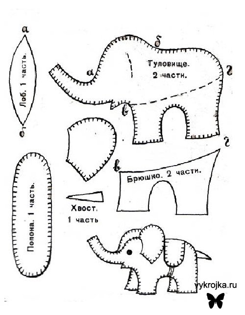 30+ идей для шитья слоников из фетра