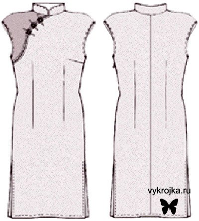 Выкройка платья в китайском стиле(кимоно)